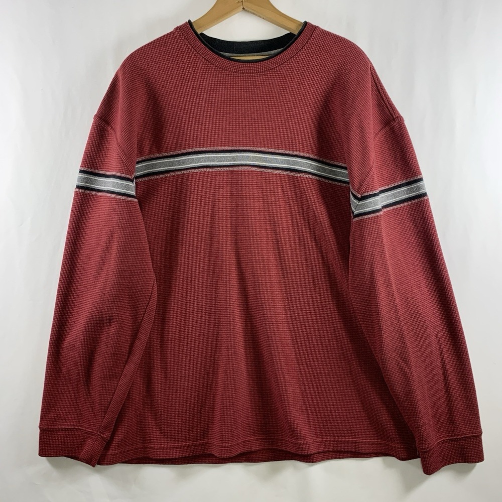 XG Mens Y2K Skater Stripe Thermal Shirt Sz XL Grunge Long Sleeve Mid Weight 2009